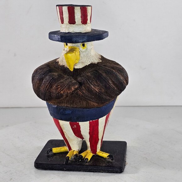Uncle Sam Eagle Patriotic Wood Carving By W.L. Bill Payne Oklahoma Folk Art - Picture 2 of 9